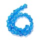 手作りランプワークビーズ連売り  バンピー  花  ドジャーブルー  13.5~14x14.5~15x7~8mm  穴：1.4mm  約28個/連  14.57インチ（37cm）&nbsp;LAMP-D015-08F-2