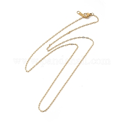 Ion Plating(IP) 304 Stainless Steel Paperclip Chain Necklace for Women, Real 14K Gold Plated, 24.61 inch(62.5cm)