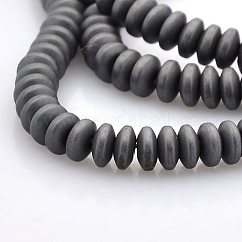マットスタイル電気メッキ磁気無し合成ヘマタイトロンデルビーズ連売り  プラチナメッキ  4x2mm  穴：1mm  約200~210個/連  15.5インチ