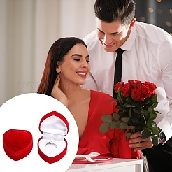 Valentine's Day Velvet Ring Storage Boxes&nbsp;AJEW-CL0004-89B