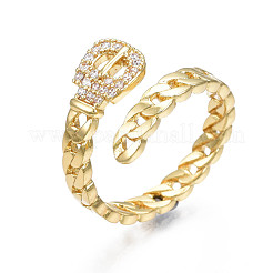 Exquisite Cubic Zirconia Chain Belt Shape Cuff Ring&nbsp;RJEW-N035-060-NF