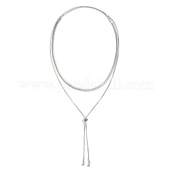 Brass Flat Snake Chains Lariat Necklaces&nbsp;NJEW-P289-13P