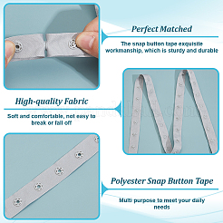 10ヤードのスナップボタンテープ  ポリエステルファスナートリムリボン DIY 縫製工芸品  フラット  グレー  18mm&nbsp;OCOR-OC0001-65D