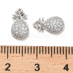 Brass Micro Pave Clear Cubic Zirconia Charms&nbsp;KK-C054-22P