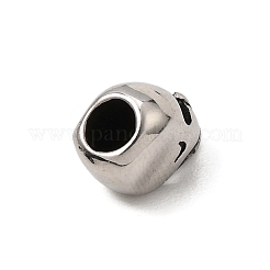 316サージカルステンレススチールヨーロピアンビーズ  大穴ビーズ  スカル  アンティークシルバー  12x7.5x10mm  穴：4.5mm&nbsp;SA-CBA1C2C-09AS