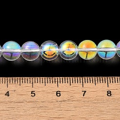 Transparent Electroplate Glass Beads Strands&nbsp;GLAA-T032-T8mm-C18