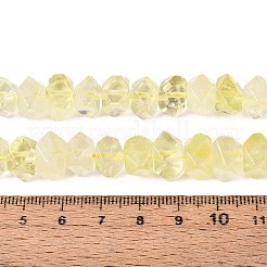 天然レモンクォーツ（加熱）ビーズ連売り  ナゲット  多面カット  7~8x10~14x10~14mm  穴：1mm  約50~53個/連  14.96~15.55''（38~39.5センチメートル）&nbsp;G-D091-A31