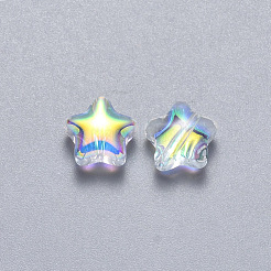 Transparent Spray Painted Glass Beads&nbsp;X-GLAA-R211-04-G05