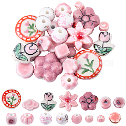 30Pcs 15 Styles Handmade Porcelain Beads&nbsp;PORC-SC0001-42