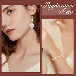 Natural Cultured Freshwater Pearl Potato Connector Charms&nbsp;PALLOY-SC00014