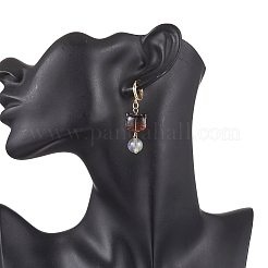 ランプワークフープピアス7組  猫の形  ゴールドカラー  49x14mm&nbsp;EJEW-JE06547