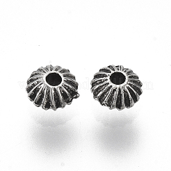 CCBプラスチックビーズ  段ボールビーズ  ロンデル  アンティークシルバー  4.5x3mm  穴：1.2mm  約15200個/400g&nbsp;LS-CCB-T009-42