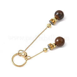 5Pcs 5 Styles Synthetic Aqua Terra Jasper & Natural Tiger Eye & White Jade & Malaysia Jade & Black Onyx(Dyed & Heated) Big Pendants&nbsp;PALLOY-JF04712