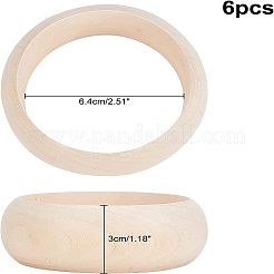 未完成の木製バングル作り  バリーウッド  30mm  内径：2-1/2インチ（6.4~66cm）&nbsp;MAK-WH0002-05A