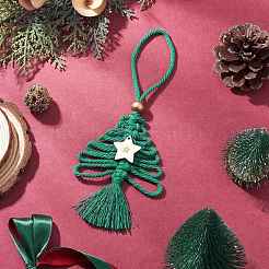 3Pcs Cotton Christmas Trees Pendant Decoration&nbsp;HJEW-JM03830