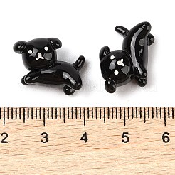 オープンレジン子犬デコデンカボション  犬  ブラック  14x18x8.5mm&nbsp;CRES-I034-07B