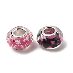Printed Transparent Resin European Beads&nbsp;RESI-C063-03I
