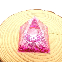 オルゴナイトピラミッド樹脂エネルギー発生器  レイキの天然アメジストと黒曜石のチップが入っており、ホームオフィスのデスクの装飾に最適です。  50mm&nbsp;PW-WG88614-02