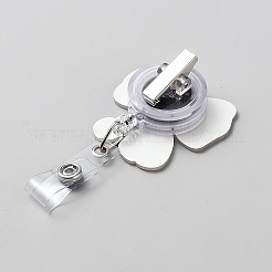 蝶結びアクリル引き込み式バッジリール  IDバッジホルダー  ホワイト  85~120mm&nbsp;AJEW-JOY0001-07