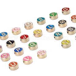 104Pcs 26 Colors Alloy Enamel Beads&nbsp;ENAM-YW0001-75