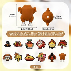 12Pcs 12 Styles Thanksgiving Silicone Beads&nbsp;SIL-FS0001-37