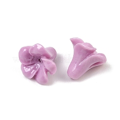 染色された合成珊瑚彫刻ビーズ  花  ミディアム蘭  12.5x14.5x14.5mm  穴：1.3mm&nbsp;GG-CBA1CDD-01A-03