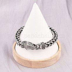 316サージカルステンレススチールリンクブレスレット  ヘビ  アンティークシルバー＆ステンレス鋼の色  8-1/2x1/4インチ（21.5x0.8cm）&nbsp;BJEW-C125-13