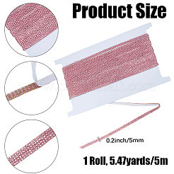 クロームメッキストリップ＆ラインストーンカートリムステッカー1ロール  車の装飾  ピンク  5x1.5mm  5 m /ロール&nbsp;DIY-DJ0005-64