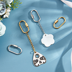 4Pcs 2 Colors 304 Stainless Steel Screw Carabiner Lock Charms&nbsp;STAS-UN0053-34