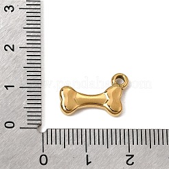304ステンレスペンダント  骨のチャーム  イオンプレーティング（ip）  18KGP本金メッキ  10.5x16.5x3mm  穴：1.8mm&nbsp;SA-CBA9B1E-11G
