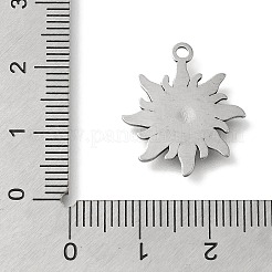 変色防止304ステンレススチールペンダント  太陽のチャーム  ステンレス鋼色  20.5x18x1.8mm  穴：1.6mm&nbsp;X-STAS-Z092-01AS-02