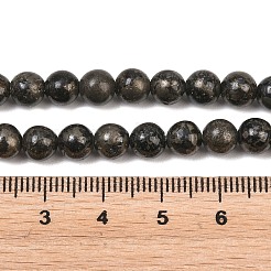 天然石パイライトビーズ連売り  ラウンド  6mm  穴：1mm  約62~64個/連  15インチ&nbsp;G-P303-01-6mm-16