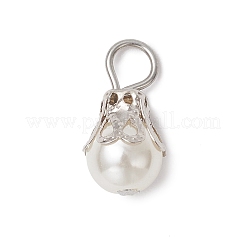 Round Imitation Pearl Acrylic  Pendants&nbsp;PALLOY-JF04002-02