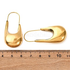 304ステンレススチールフープピアス  バッグ  ゴールドカラー  47x20mm&nbsp;EJEW-K315-04G