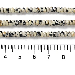 天然石ダルメシアンジャスパービーズ連売り  ロンデル  4~4.5x2~2.5mm  穴：1.2mm  約155~163個/連  15.16''~15.35''（38.5~39センチメートル）&nbsp;G-K343-C36-01
