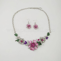 Flower Alloy Rhinestone Jewelry Set&nbsp;FS-WGD5AB0-01