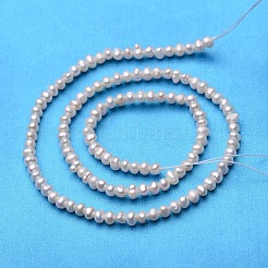 ジャガイモ天然養殖淡水パールビーズ連売り  ホワイト  3.5~4mm  穴：0.8mm  約90~95個/連  13.78インチ（35cm）&nbsp;PEAR-E007-3.5-4mm