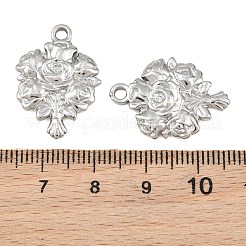 304ステンレスペンダント  花束チャーム  ステンレス鋼色  23x17x2.2mm  穴：2.3mm&nbsp;SA-CBA1839-15P