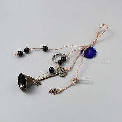 Iron Bell Key Moon Charms Wind Chime&nbsp;HJEW-WH20023-004AB