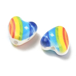Printed Rainbow Pattern Handmade Porcelain Beads&nbsp;PORC-G016-02