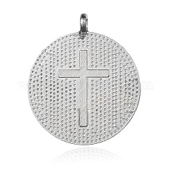 聖母マリア模様フラットラウンド合金ペンダント  プラチナ  トマト  35x30x2mm  穴：2mm&nbsp;PALLOY-F061-01P