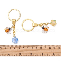 Handmade Lampwork Bee and  Flower Keychains&nbsp;KEYC-JKC01490