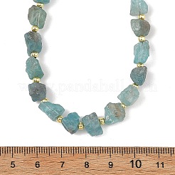 Rough Natural Blue Apatite Nuggets Beaded Necklaces&nbsp;NJEW-JN06376