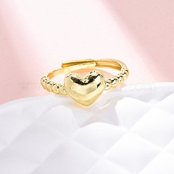 Brass Adjustable Finger Rings for Women&nbsp;RJEW-U053-04G