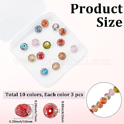 30Pcs 10 Colors Handmade Gold Sand Lampwork Beads&nbsp;LAMP-PA0001-35