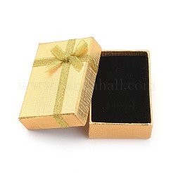 厚紙のネックレスボックス  リボンのちょう結びとスポンジの内側  長方形  ミックスカラー  7x5x2.5cm&nbsp;X1-CBOX-G011-C
