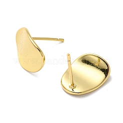 Rack Plating Brass Oval Stud Earrings for Women&nbsp;EJEW-F326-21G