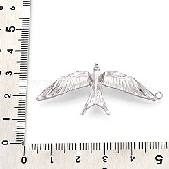304ステンレスペンダント  鳥のチャーム  変色防止  ステンレス鋼色  48x23x3.2~3.8mm  穴：1.6mm&nbsp;STAS-T065-68P