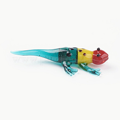 インテリアオーナメントパーツ  手作りランプワーク表示の装飾  トカゲ  カラフル  35~40x20~25x5~7mm&nbsp;LAMP-J084-01
