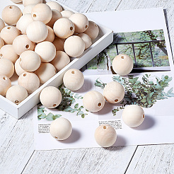 Round Unfinished Wood Beads&nbsp;WOOD-TA0001-07-LF
